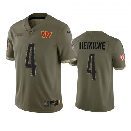 Camiseta Hombre NFL Washington Commanders Taylor Heinicke 4 Olive 2022 Salute To Service Limited